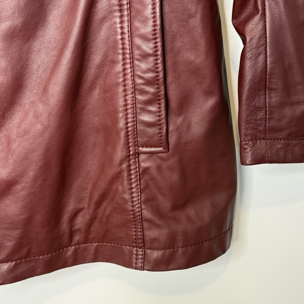 Danier Women's Red Leather Jacket size M - Picture 6 of 16